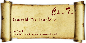 Csordás Teréz névjegykártya